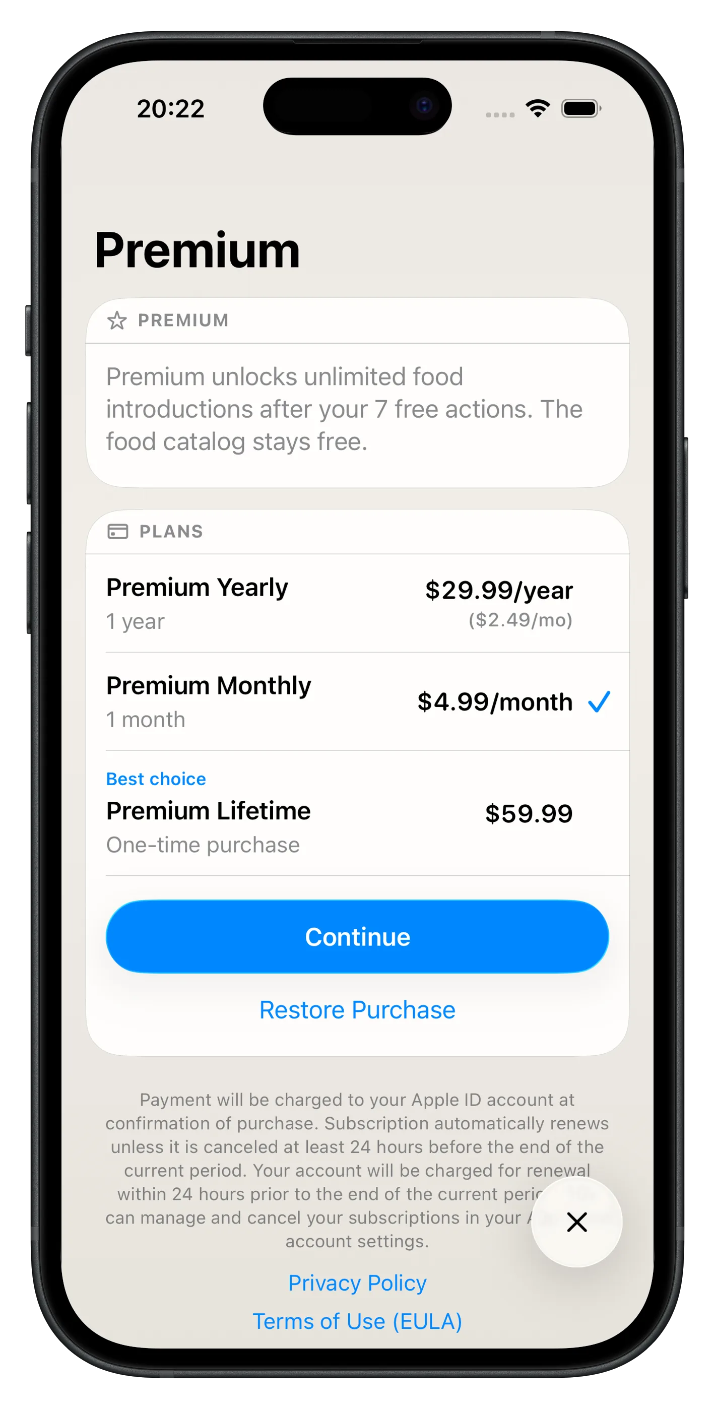 Offerstep Premium paywall with yearly, monthly, and lifetime plans